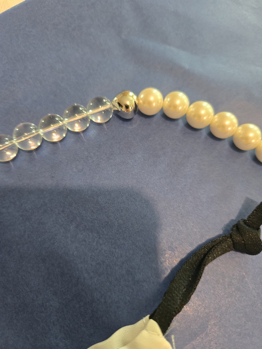 NWT kate spade Pearl and Clear Bead Mixed Strand Necklace - White/Clear - Picture 6 of 7